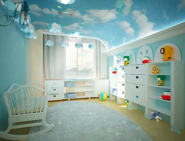 Комната для новорожденного мальчика и девочки