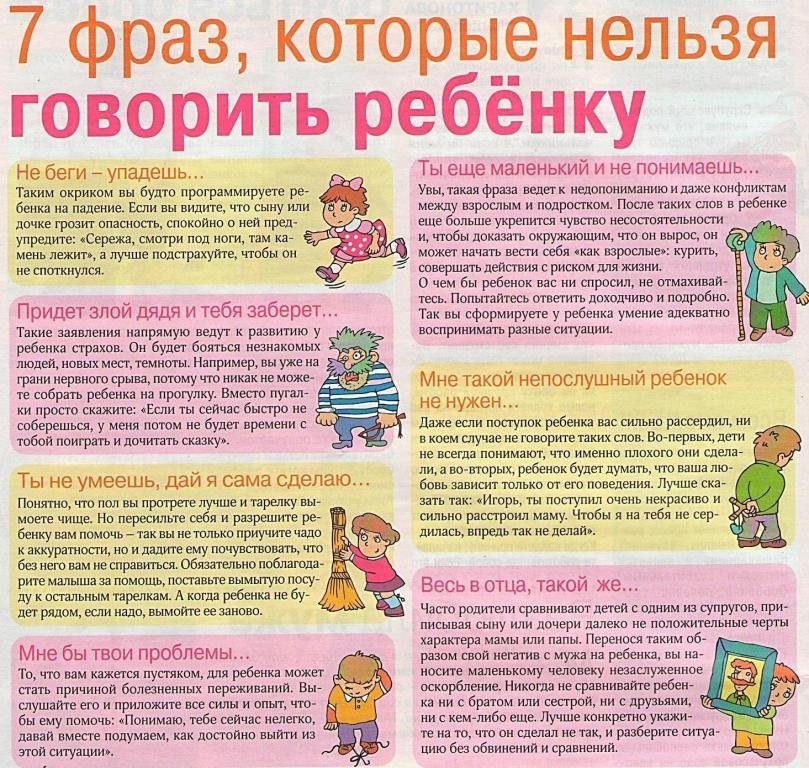 Фразы, которые нельзя говорить детям - советы по воспитанию ребенка | online.ua